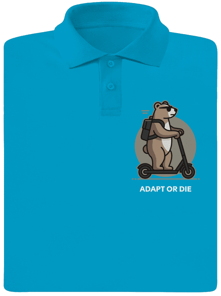 Adapt or die férfi pólóingek Blue Atol