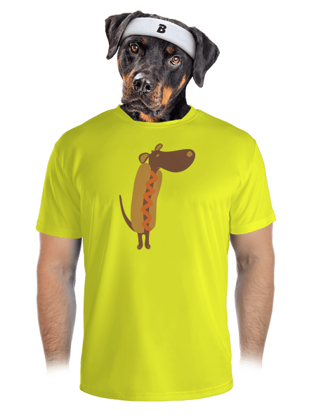Hot dog férfi sportpóló Neon Yellow