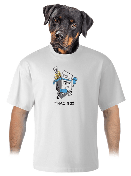 Thai box unisex túlméretezett póló White