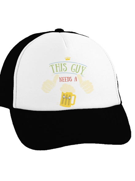This guy needs a beer teherautós sapka Black cap