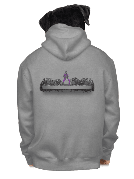 Jézus és Lebowski cipzáras férfi pulóver Light Melange