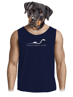 Találd meg a cicát férfi trikó French Navy