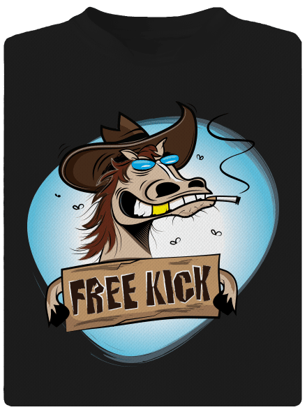 Free kick férfi sportpóló Black