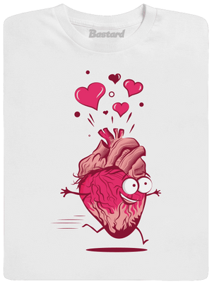 Szerelmes szívek férfi hosszú ujjú póló White