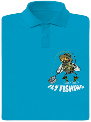 Fly fishing férfi pólóingek Blue Atol