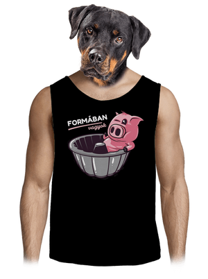 Formában férfi trikó Black