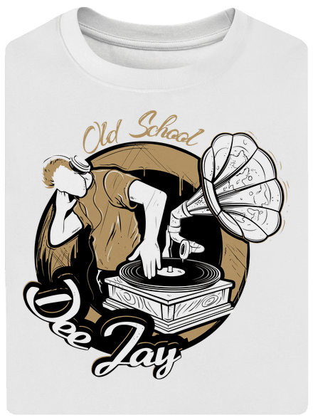 Old School DJ unisex túlméretezett póló White