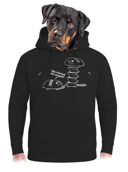 Felhúzva unisex prémium pulóver Dark Black