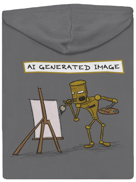 AI generated image cipzáras női pulóver Steel Gray
