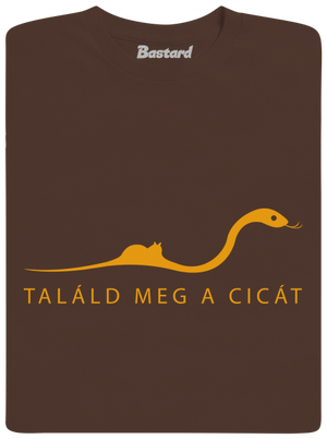 Találd meg a cicát férfi póló Brown