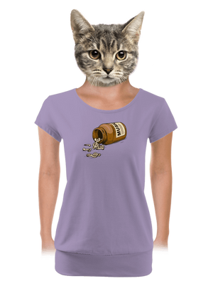 Music Pills női póló elasztikus alsó szegéllyel Lavender