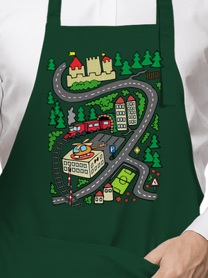 Úton kötény Bottle Green