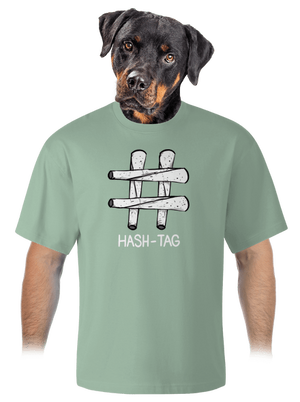 Hash tag unisex túlméretezett póló Sage