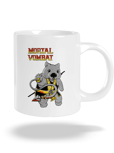 Mortal Vombat nagy bögre White