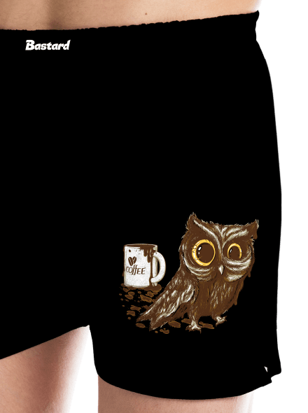 Koffeinfüggő bagoly férfi alsó nadrág Black