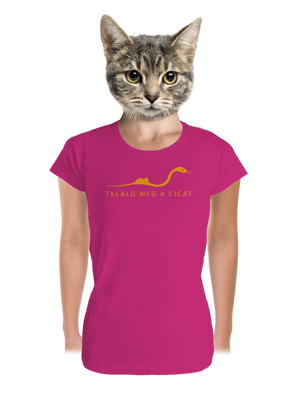 Találd meg a cicát prémium női póló Magenta