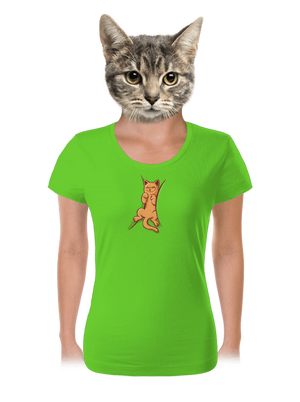 Alvó cica női póló Apple Green