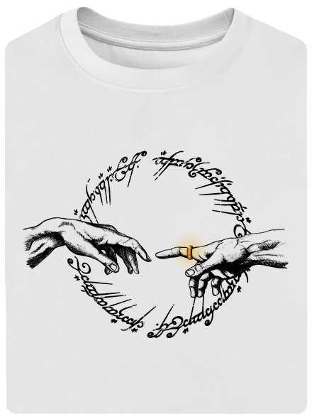 God of ring unisex túlméretezett póló White