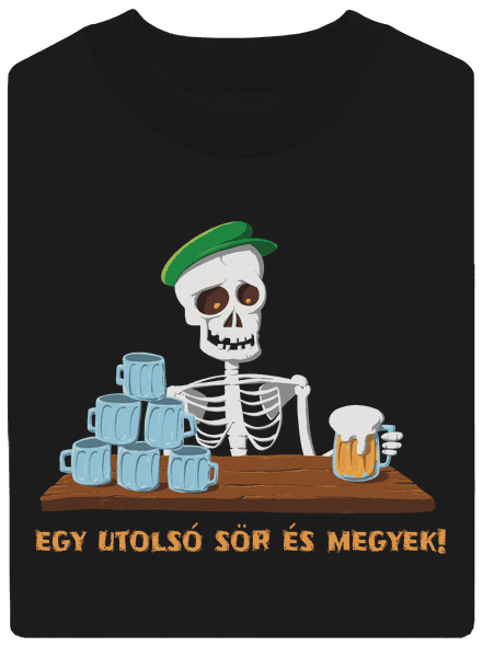 Egy utolsó sör és megyek unisex crewneck Black