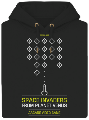 Space Invaders unisex prémium pulóver Dark Black