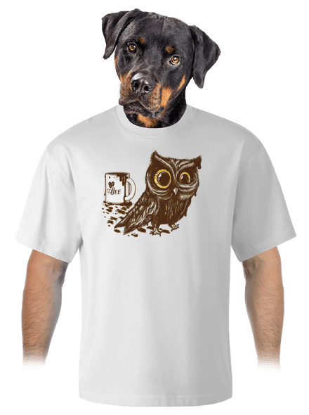 Koffeinfüggő bagoly unisex túlméretezett póló White