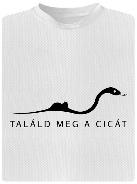 Találd meg a cicát férfi sportpóló White