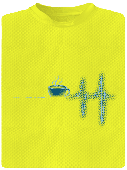 Coffee help férfi sportpóló Neon Yellow