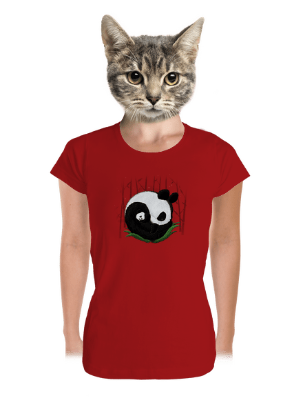 Két alvó panda prémium női póló Red Mal