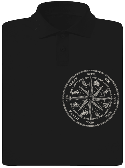 Alkoholos iránytű férfi pólóingek Black