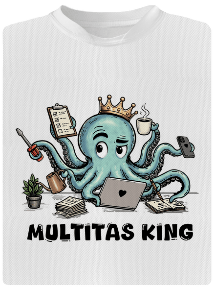Multitas king férfi sportpóló White