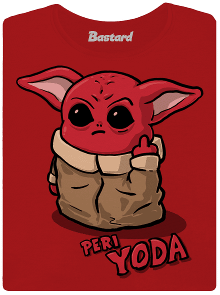 Peri Yoda prémium női póló Red Mal