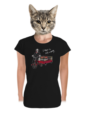 I want to play a game prémium női póló Black