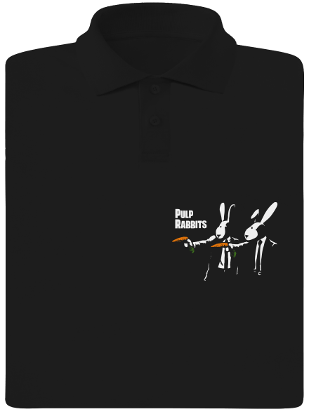 Pulp Rabbits férfi pólóingek Black