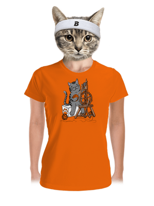 Dorombol a macska női sportpóló Neon Orange