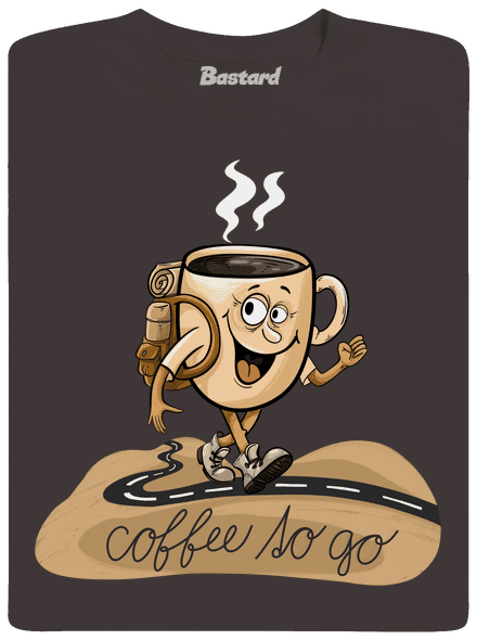 Coffee to go férfi hosszú ujjú póló Bear Brown
