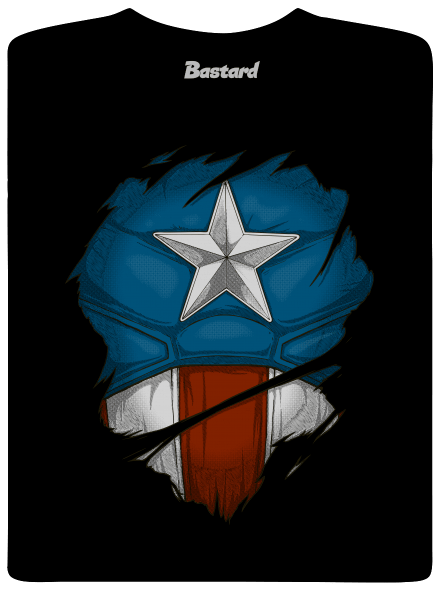 Captain inside férfi póló Black