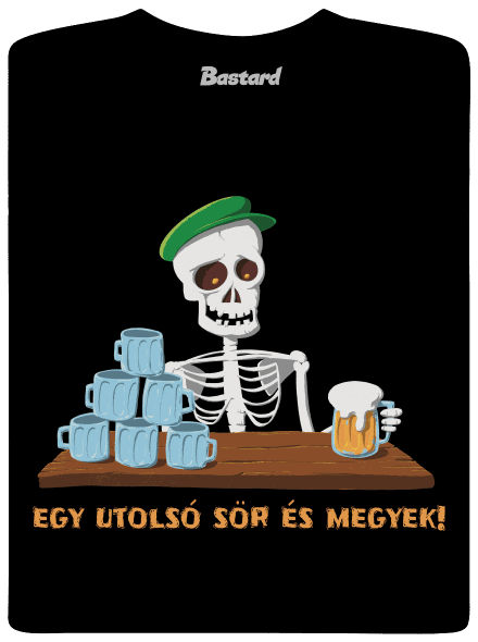 Egy utolsó sör és megyek férfi hosszú ujjú póló Black