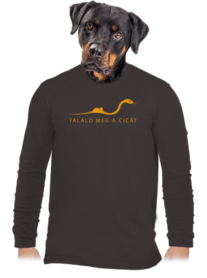 Találd meg a cicát férfi hosszú ujjú póló Bear Brown