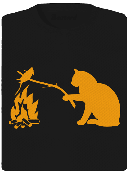 Macska-egér harc női sportpóló Black