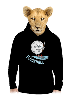 Floorball gyerek kenguruzsebes pulóver Black