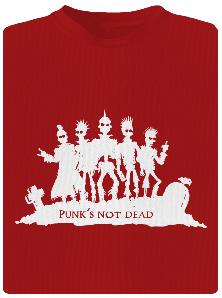 Punks not dead! férfi sportpóló Red Mal
