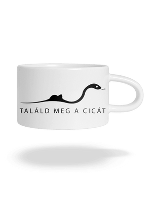 Találd meg a cicát macaron bögre White