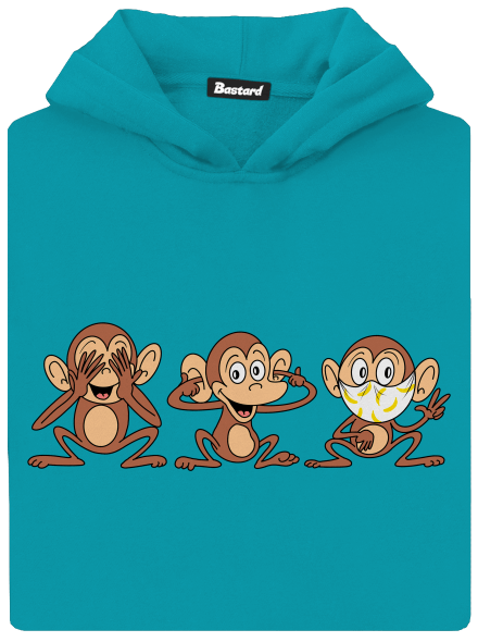 Kis majom gyerek kenguruzsebes pulóver Hawaiian Blue