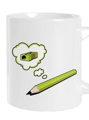 Ceruza és hegyező nagy bögre White