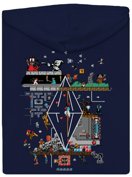 Veretés cipzáras férfi pulóver Navy