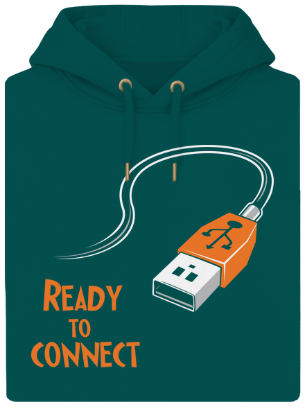 USB csatlakozás unisex prémium pulóver Emerald Green