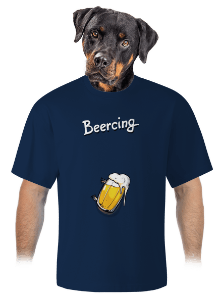 Beercing unisex túlméretezett póló Midnight Blue