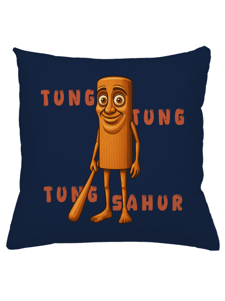 Tung Tung Tung Sahur – Italian Brainrot párna Dark Navy
