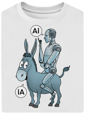 Szamár és AI unisex túlméretezett póló White