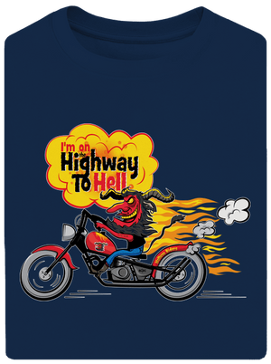 Highway to hell unisex túlméretezett póló Midnight Blue
